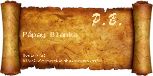 Pápay Blanka névjegykártya